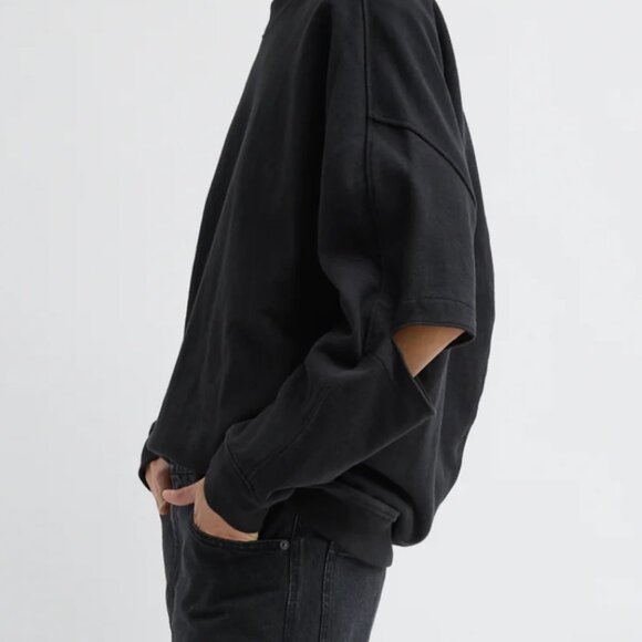 Tibi Cocoon Crewneck Sweatshirt in Black size Small - Picture 3 of 10